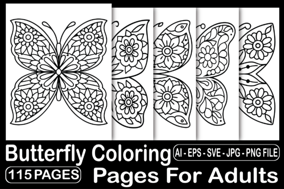 115 Butterfly Coloring Pages for Adults Graphics