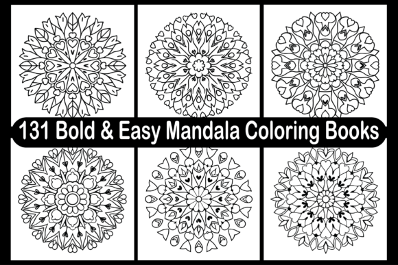 131 Bold Easy Mandala Coloring Books Graphics