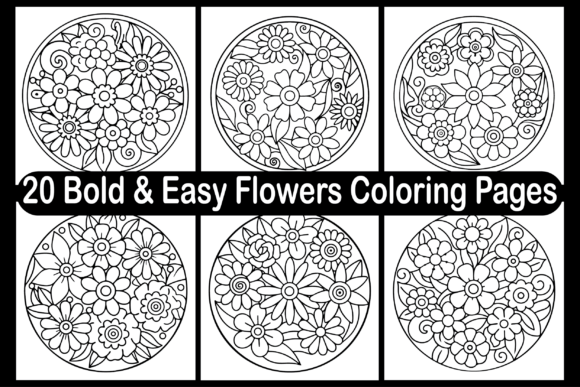 20 Bold Easy Flowers Coloring Pages