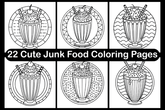 22 Cute Junk Food Coloring Pages Graphics