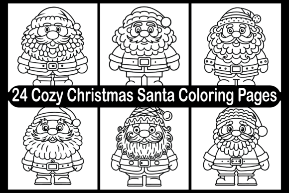 24 Cozy Christmas Santa Coloring Pages