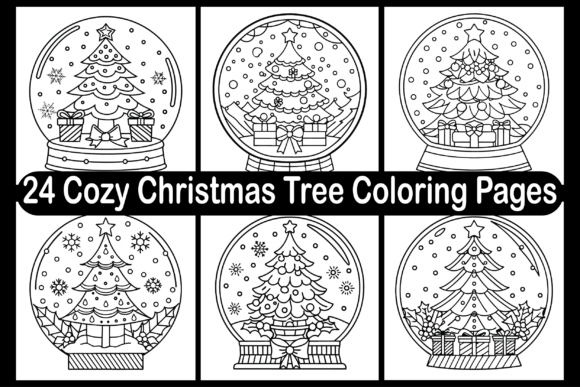 24 Cozy Christmas Tree Coloring Pages Graphics