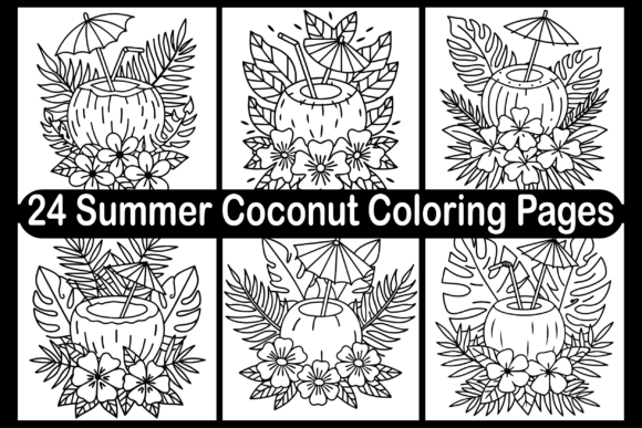 24 Summer Coconut Coloring Pages Graphics for Bloggers