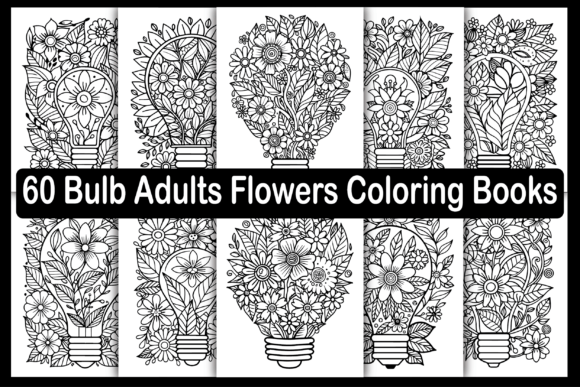 60 Bulb Flowers Coloring Pages Graphics for Blogs and Websites