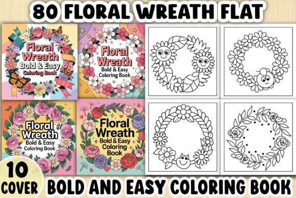 80 Floral Wreath Flat Graphics for Branding