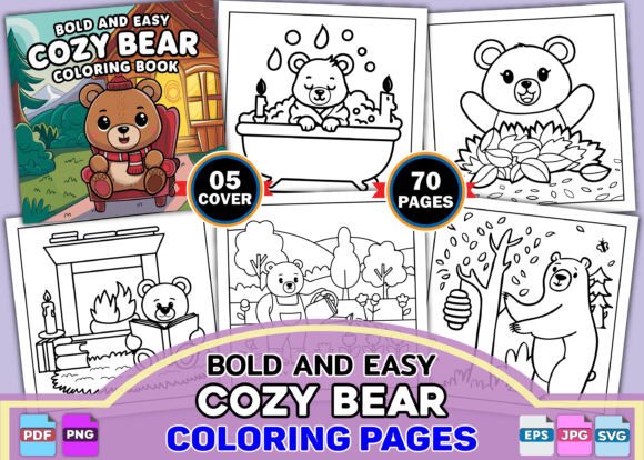 Bold Cozy Bear Graphics for Digital Sellers