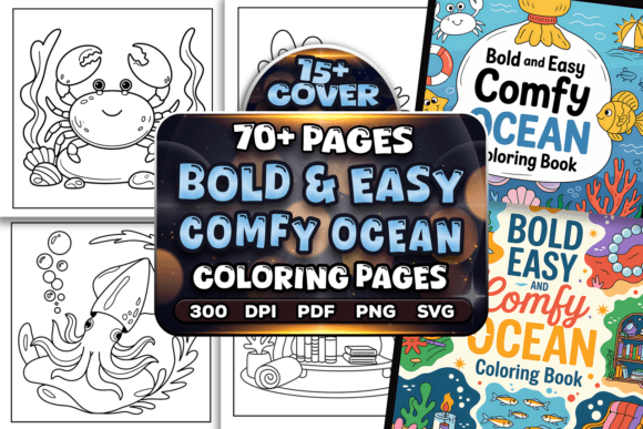 Bold Easy Comfy Ocean Graphics for Crafting