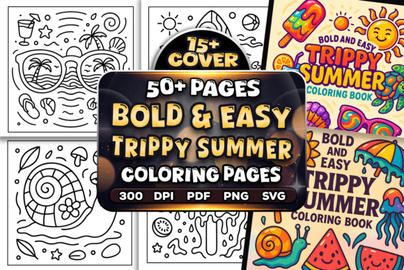 Bold Easy Trippy Summer Graphics for Crafting