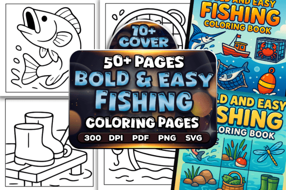 Bold Fishing Graphics for Crafting
