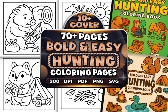 Bold Hunting Coloring Pages Graphics