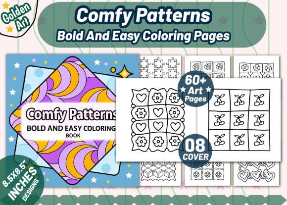 Comfy Patterns Bold Easy Coloring Book Graphics