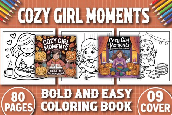 Cozy Girl Moments Coloring Pages for Kdp