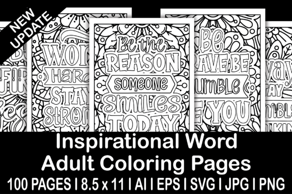 Inspirational Word Adult Coloring Pages