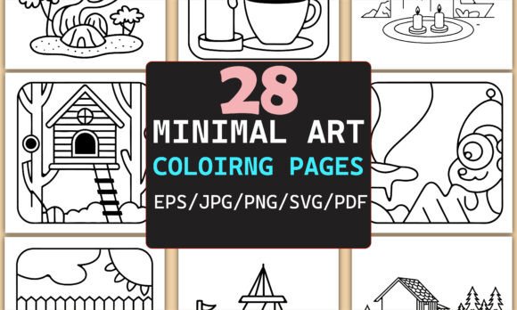 Minimal Art Bold and Easy Coloring Book for Modern Branding