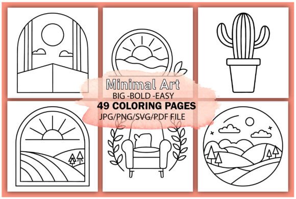 Minimal Art Bold and Easy Coloring Pages