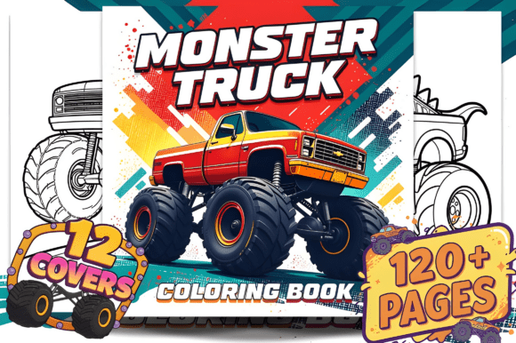 Monster Truck Coloring Pages for Adults Graphics