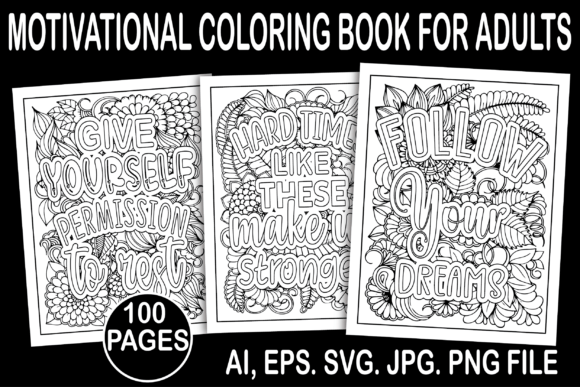 Motivational Coloring Pages for Adults Graphics