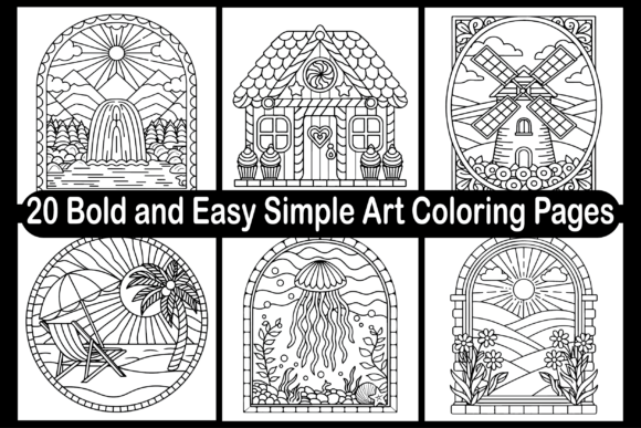 Simple Art Coloring Pages for Modern Design Projects