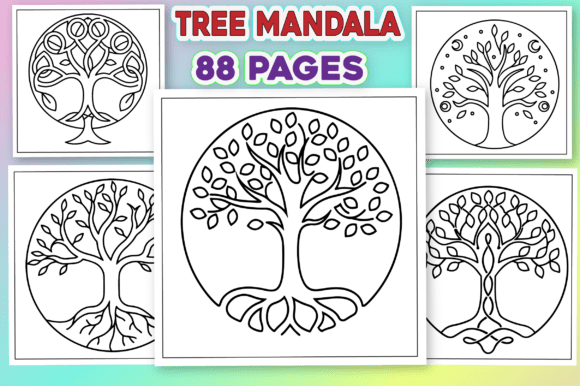 Tree Mandala Graphics for Creative Design Projects